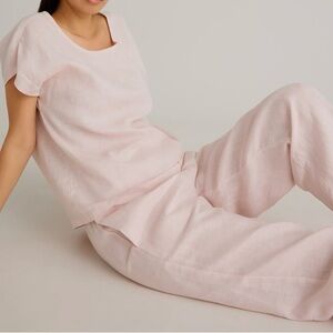 Quince Women's Pink Linen Pajama Set